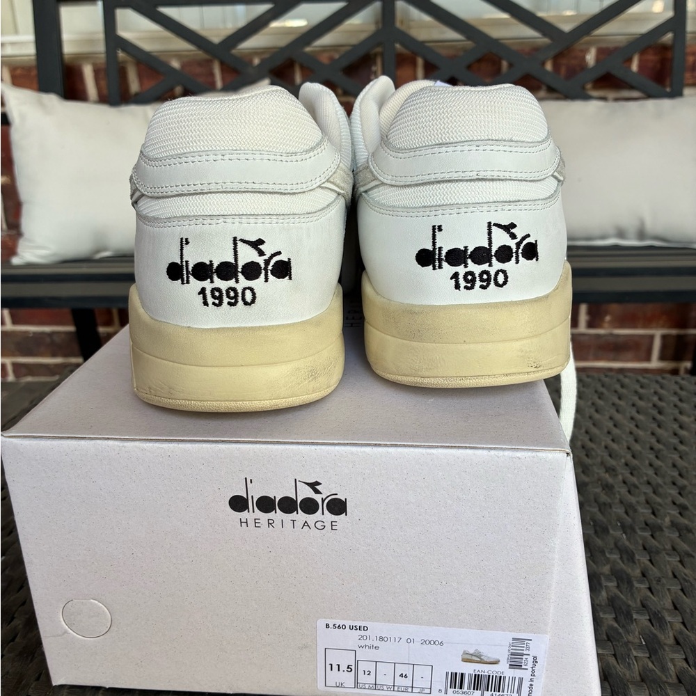 Mens Diadora heritage white sneakers in size 12
